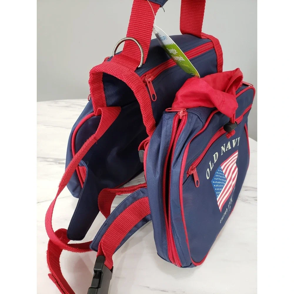 NWT Old‎ Navy Doggie Daypack Travel Hiking Dog Backpack Harness Saddle Bags y2k